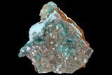 Calcite Encrusted Fibrous Aurichalcite Crystals - Mexico #119180-1